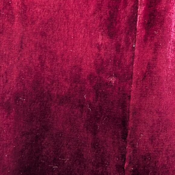 Marchesa Off The Shoulder Floral Appliqued Velvet Gown Burgundy Red Size 10 - Picture 13 of 16